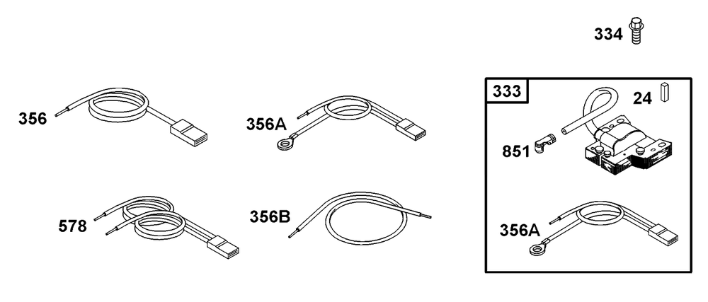 Electrical Diagram and Parts List for 10C902-2033-XX  Briggs and Stratton Engine